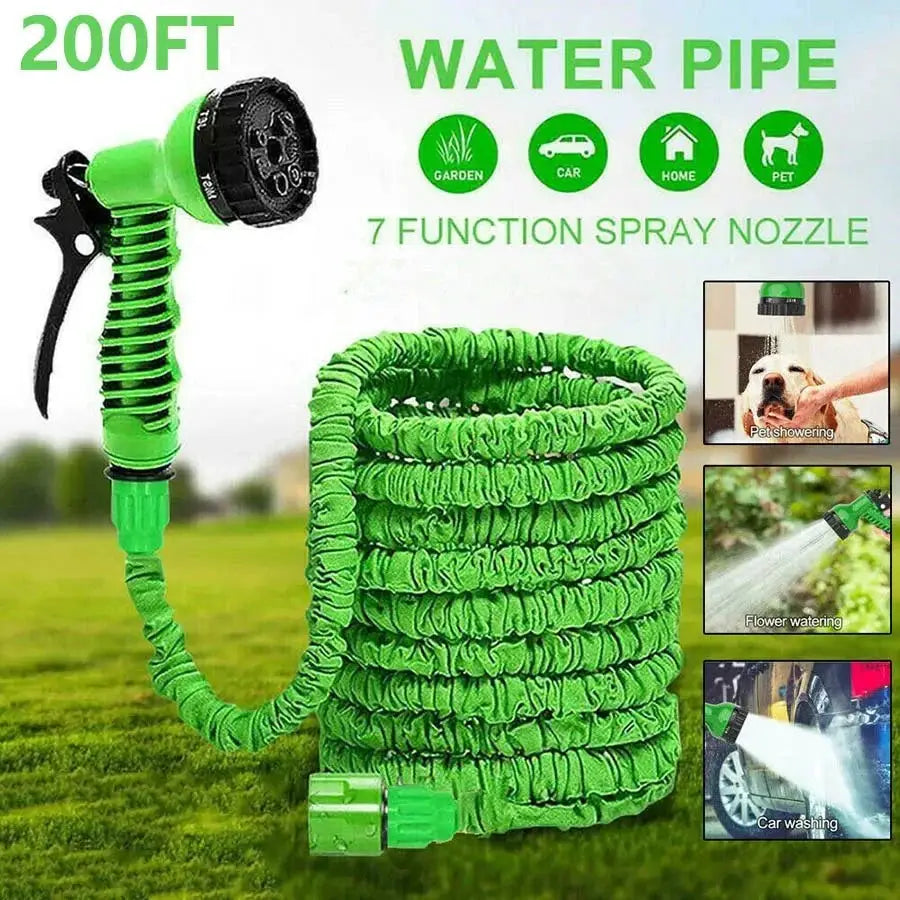 2024 Expandable Magic Hose With High Pressure Car Wash 7 Water Spraying Functions Water Gun Garden Watering Hose