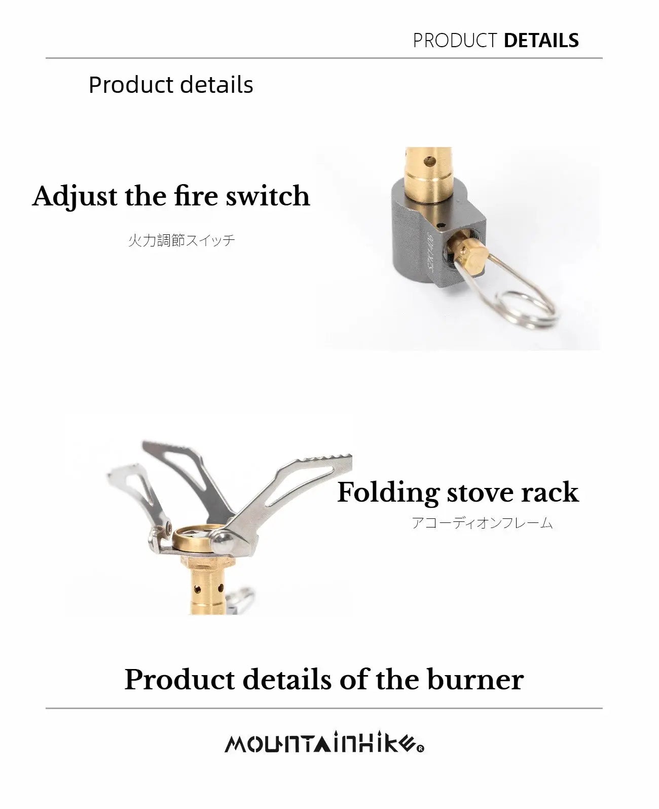 MK-3000W mini camping gas burner by Simples Market; two-piece set with folding stove rack and brass fittings