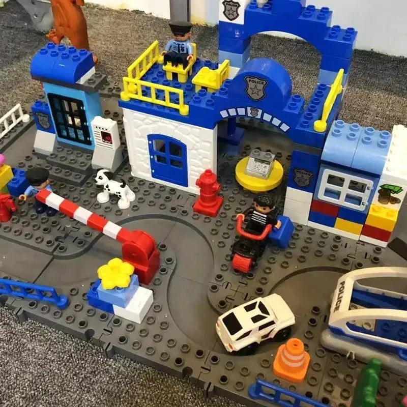 Big Building Blocks Compatible With Large Bricks Road Plates Car Parking Fuel Station Traffic Educational Toys For Kids