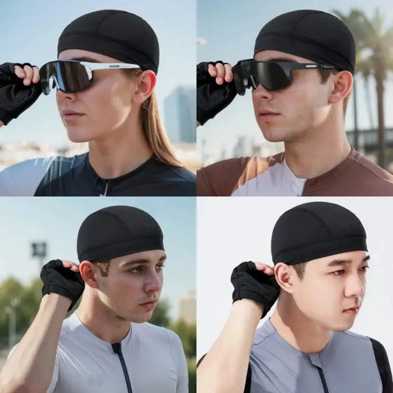 Summer Thin Breathable Mesh Skull Beanie Cap Sweat Absorbent Under Helmet Liner Moisture Wicking Quick Dry Cycling Hat