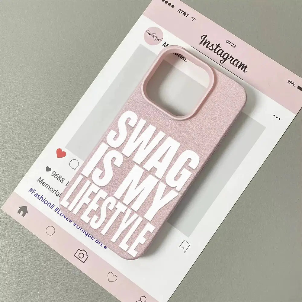Swag Lifestyle iPhone Case Pro Max Universal Silicone Leather Cover With Premium TPU Matte Finish Scratch Resistant