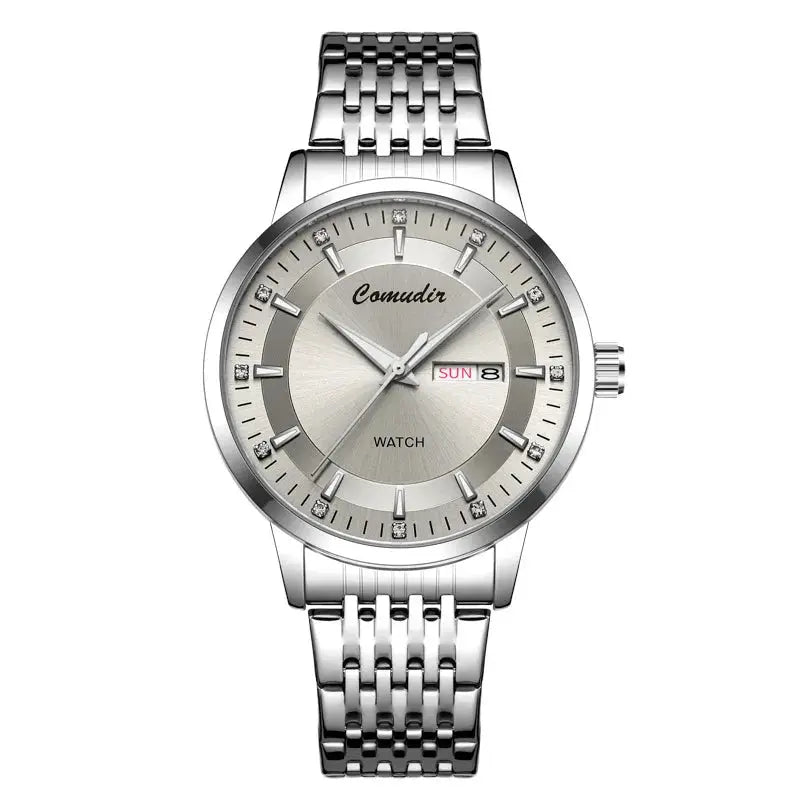 NovaLux Hollow Dial Automatic Mens Waterproof Watch Glow In The Dark Dual Calendar Timepiece