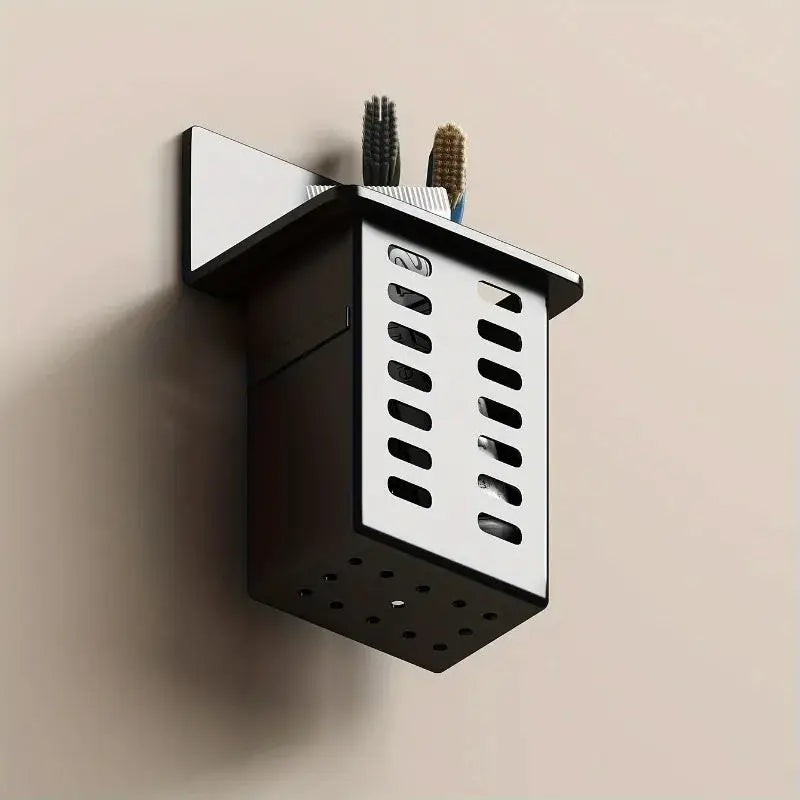 Home Essentials Wall Mounted Toothbrush Storage Rack Space Saving Toothpaste And Toothbrush Organizer
