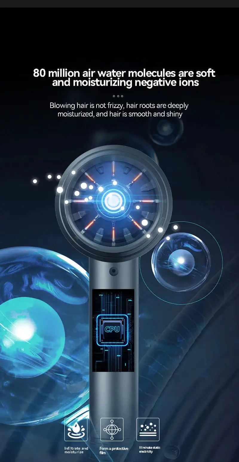 Simples Market high-speed hair dryer with negative ion technology, professional home salon.