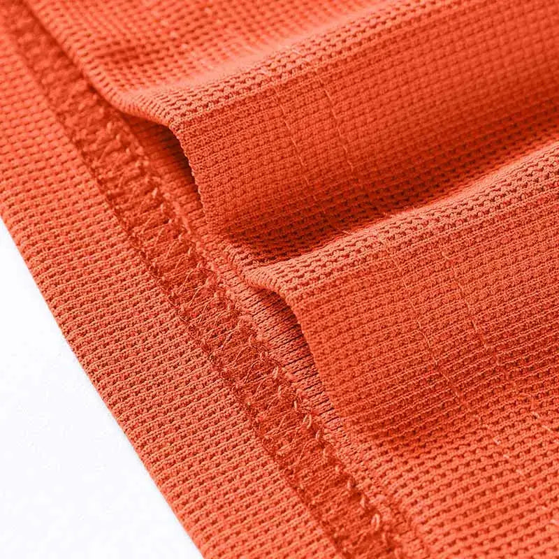 Simples Market men's orange collared polo shirt, short sleeves, breathable piqué knit.)