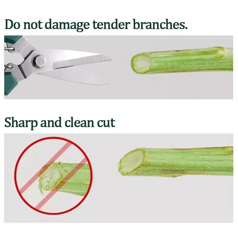 Straight Head Pruning Shears With Non Slip Handle Stainless Steel Garden Scissors For Bonsai Fruit Trees And Hedges