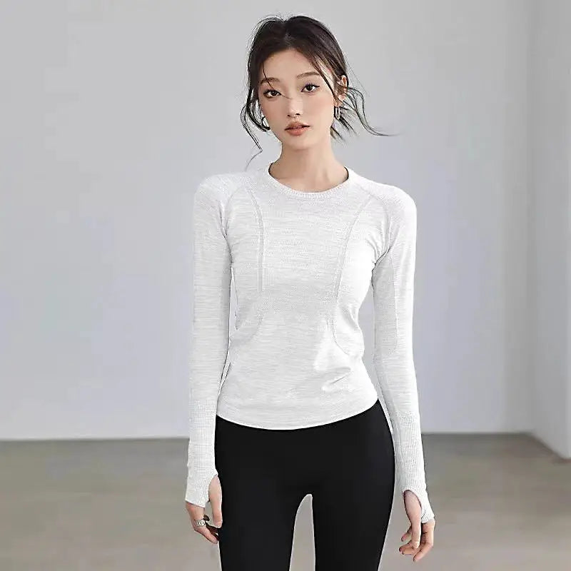 ZenFit Seamless Womens Slim Fit Long Sleeve Yoga Top Breathable Nylon Elastane For Yoga Running Gym