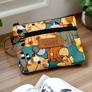 Cute Animals Wallet Zipper Purse Cartoon Patchwork Compact Lightweight Waterproof Wear Resistant Durable