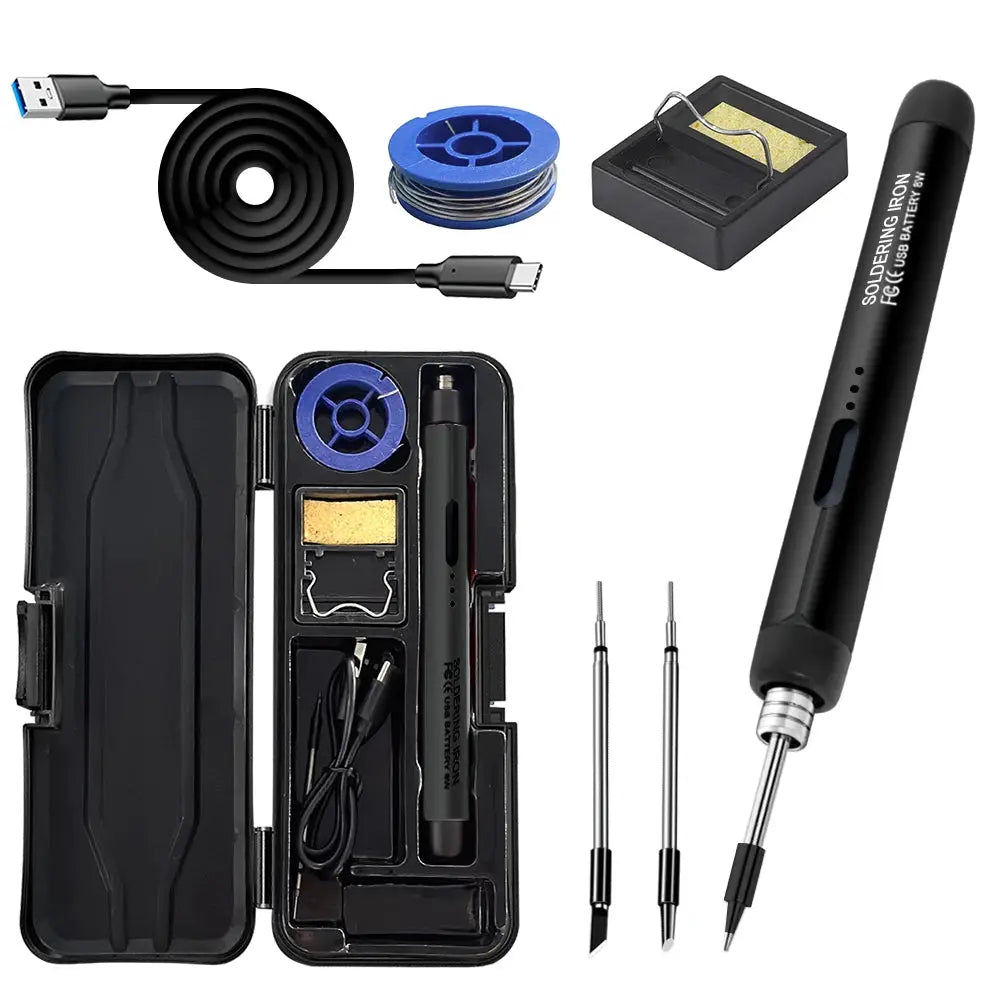 USB Soldering Iron Mini Portable Soldering Tool With Type C Charging 800mAh Battery Adjustable Temperature For DIY Use