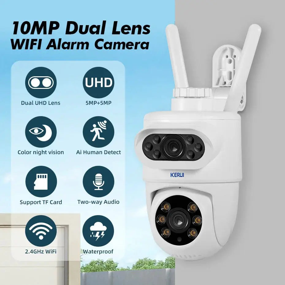 KERUI white 4G/WiFi GSM home alarm with 7-inch IPS touchscreen panel