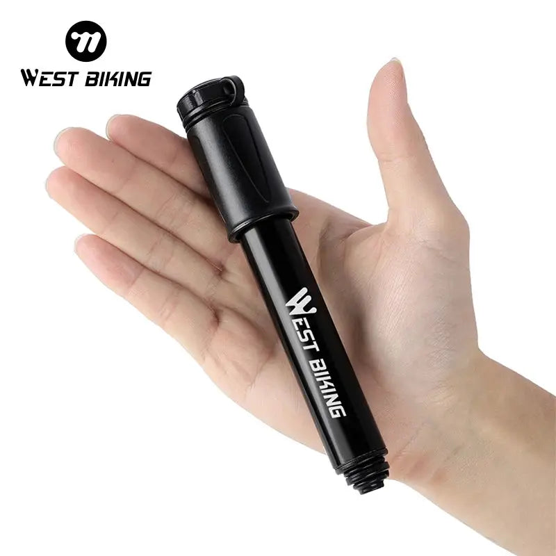 West Biking Mini Bike Pump 100 PSI Schrader Presta Valve Aluminum Alloy Hand Air Pump for MTB and Road Cycling