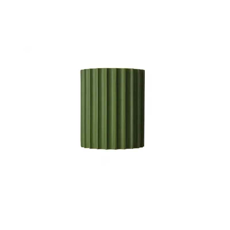 Nordic modern resin wall lamp by Simples Market, green ribbed cylindrical wall light for bedroom.
