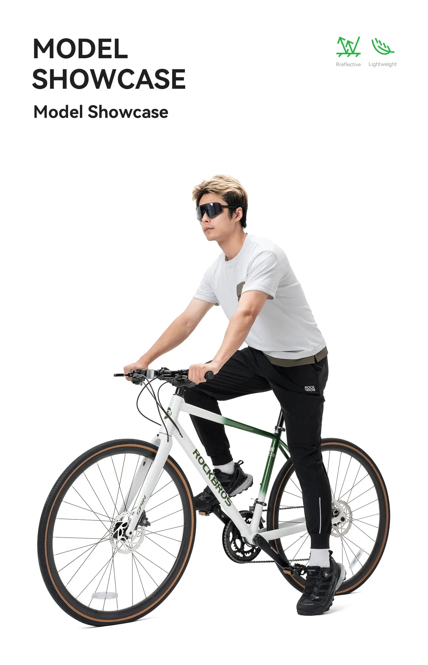 ROCKBROS black breathable long cycling pants for outdoor riding