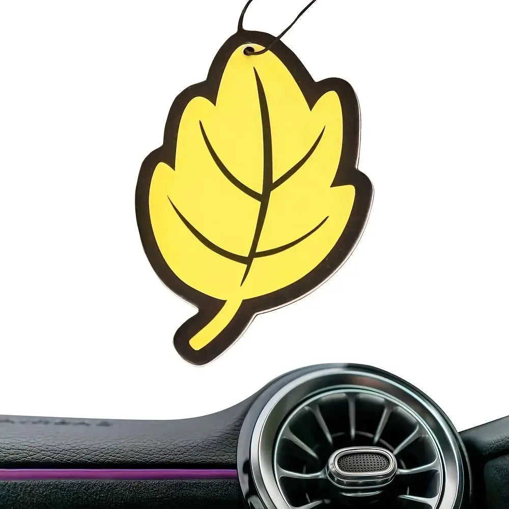 Leaf Shape Car Air Freshener Natural Scented Tea Paper Hanging Vanilla Perfume Fragrance For Auto Interior