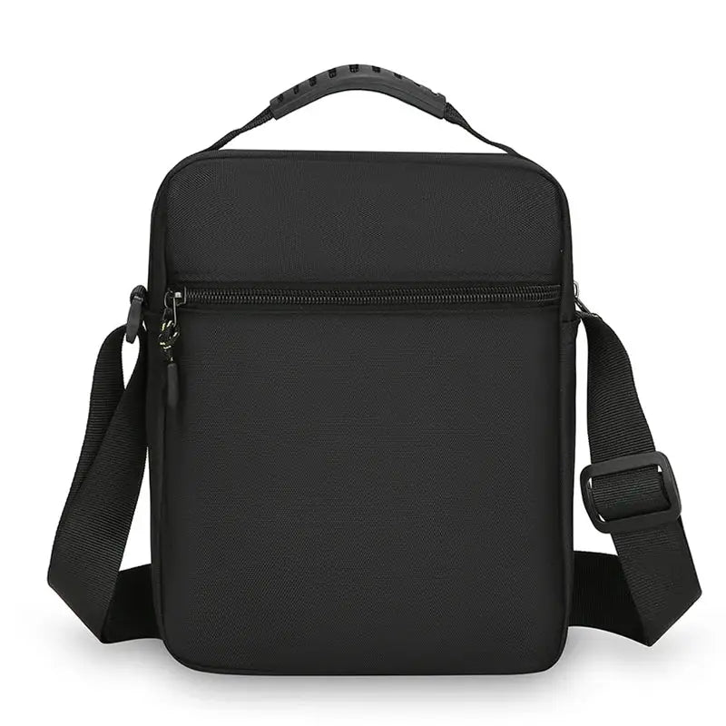 Modern men's oxford crossbody bag in sleek black design, perfect for everyday use and stylish functionality.