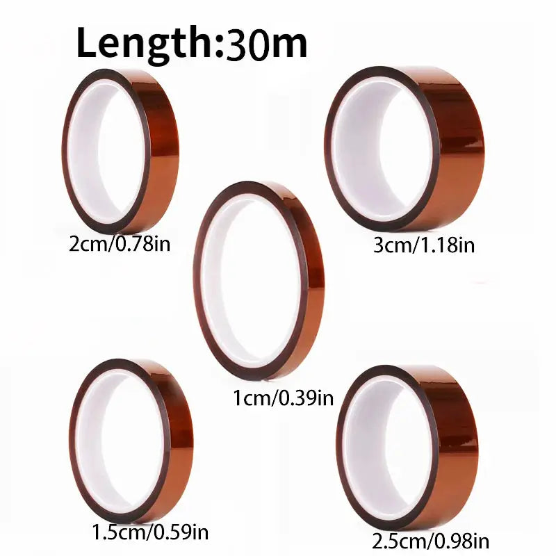 30m Long Gold Finger High Temperature Resistant Polyimide Tape PET Anti Static Lithium Battery Insulation Tape