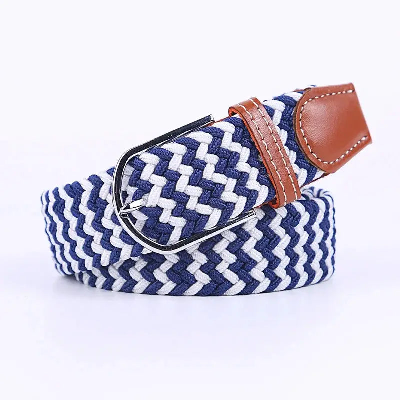 UrbanFlex Unisex Knitted Pin Buckle Belt Elastic Braided Canvas Stretch For Comfortable Jeans Wear
