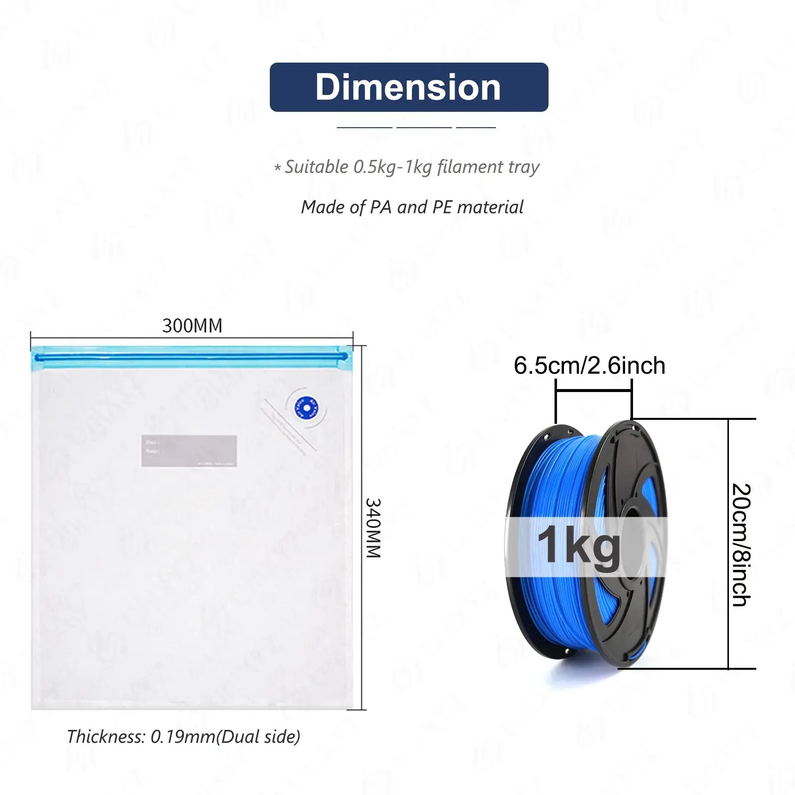 Vacuum Storage Bags for 3D Printer Filament 1kg Spools Keep Dry