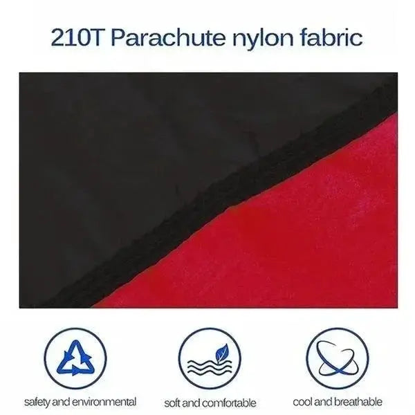 Outdoor single camping hammock in black and red parachute nylon fabric; portable and high-strength by Simples Market