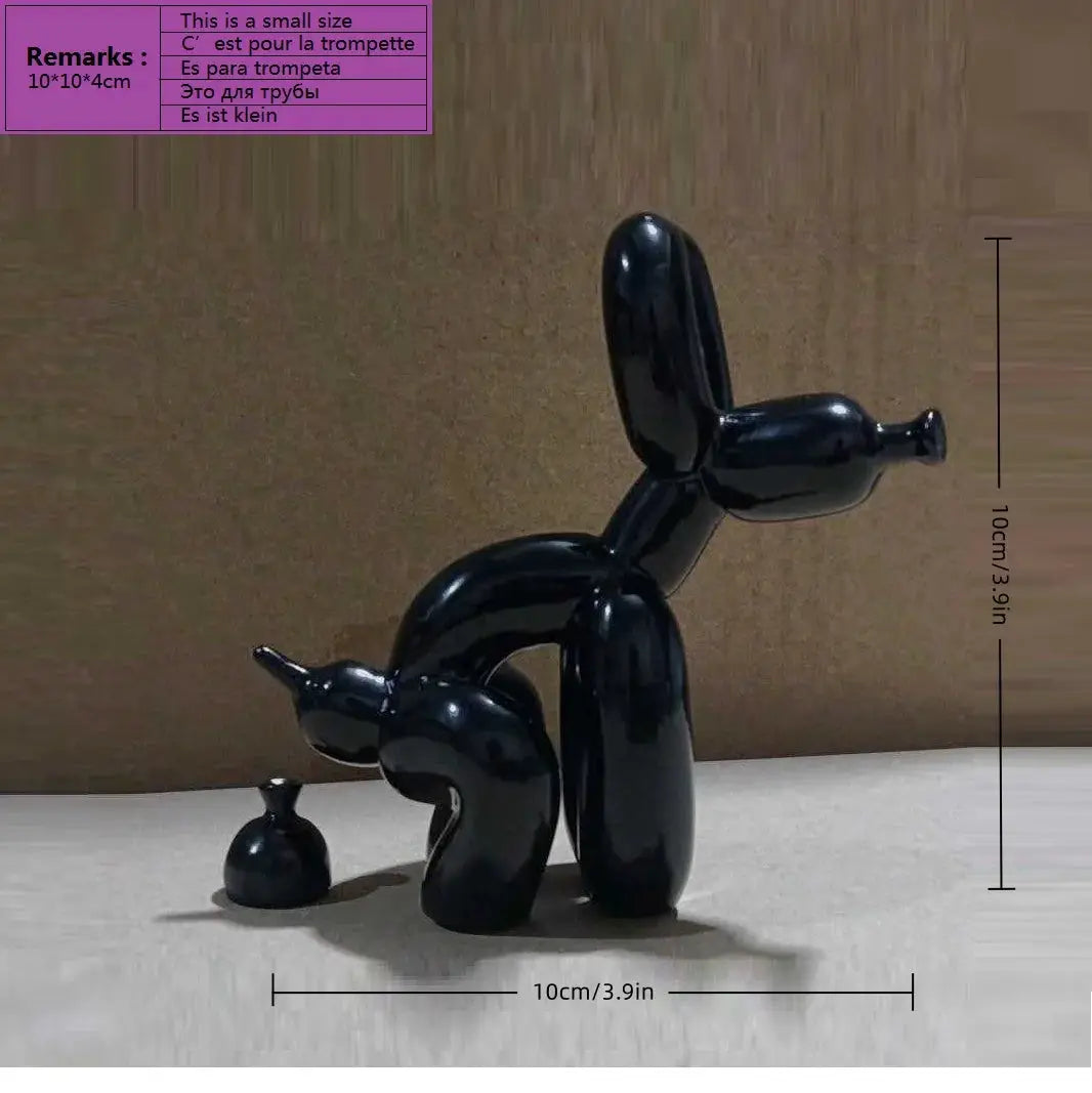 Modern Art Squat Balloon Dog Statue Resin Figurine For Living Room Farmhouse Decor Interior Accent
