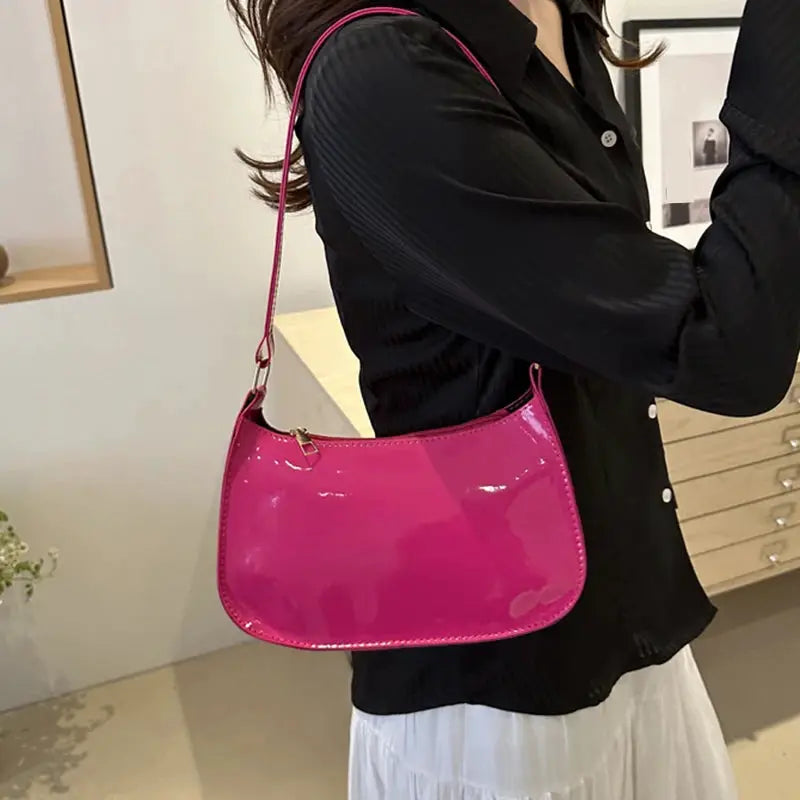 Retro Chic PU Leather Shoulder Underarm Bag With Multi Pocket Interior For Easy Organization