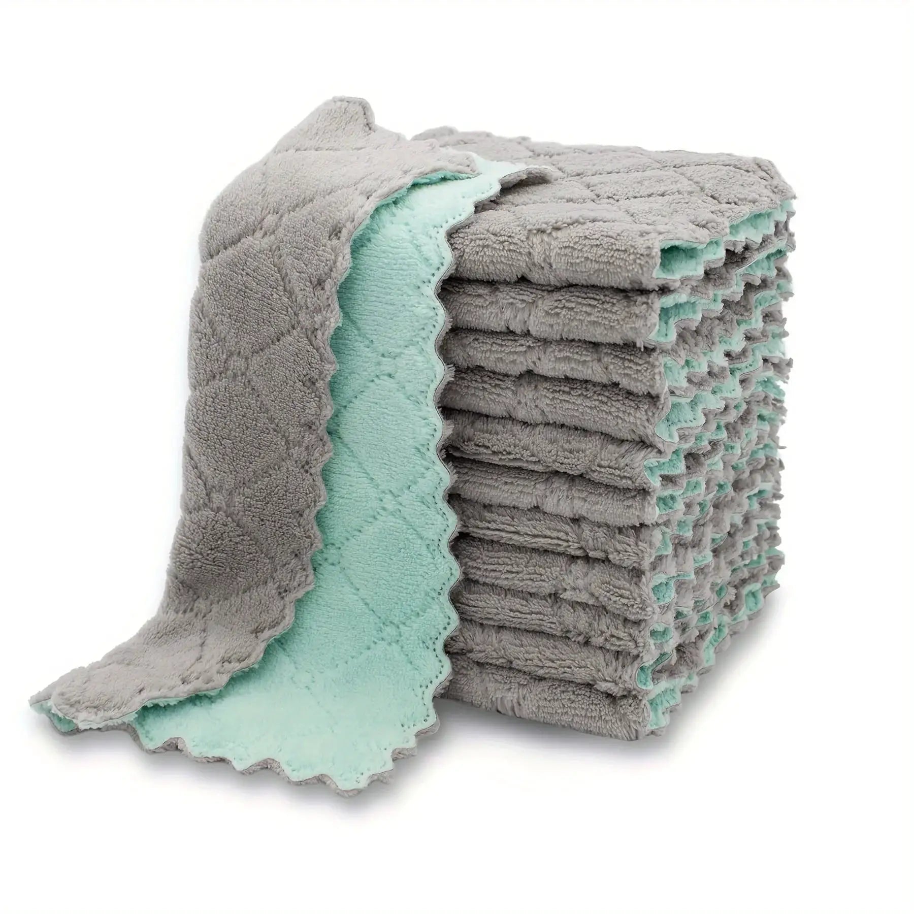 SmartClean 10 Pack Microfiber Kitchen Towels And Dishcloths Set Compact Absorbent Rags In Assorted Colors