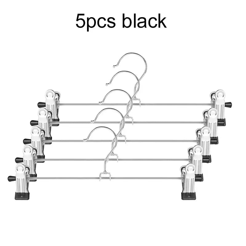 5-pack black metal pants drying racks with anti-slip clips by Simples Market