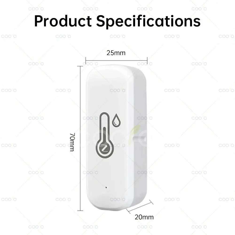 Zigbee 3.0 temperature humidity sensor, white indoor hygrometer by Simples Market for Tuya Smart Life