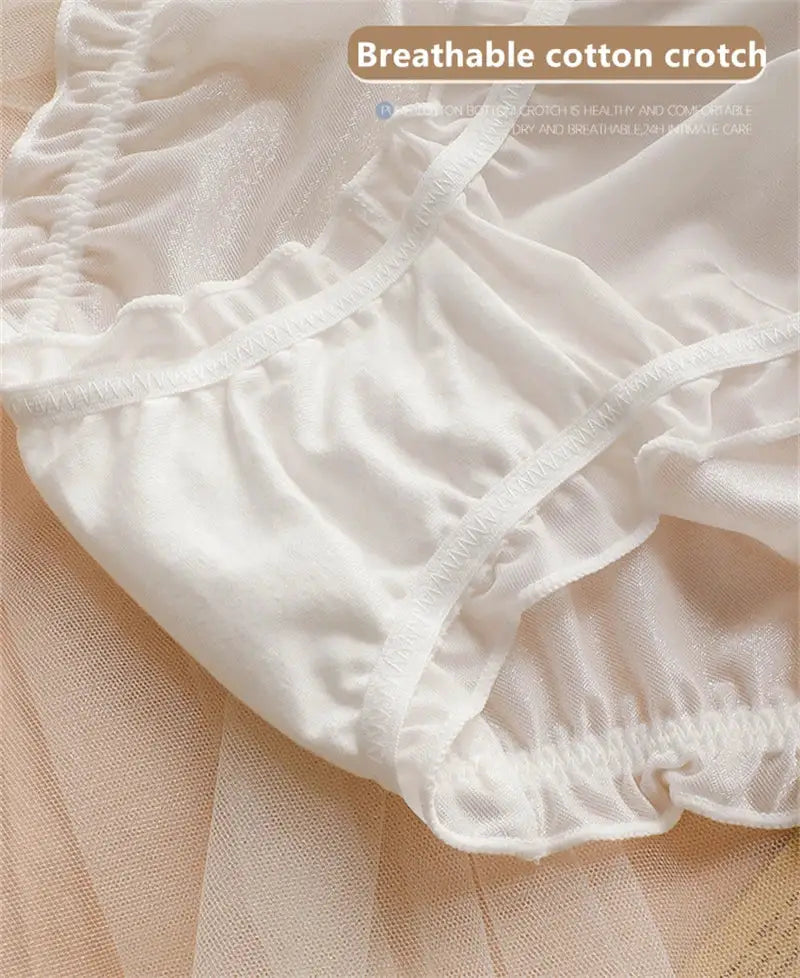 White women's cotton underwear with breathable crotch and soft elastic trim