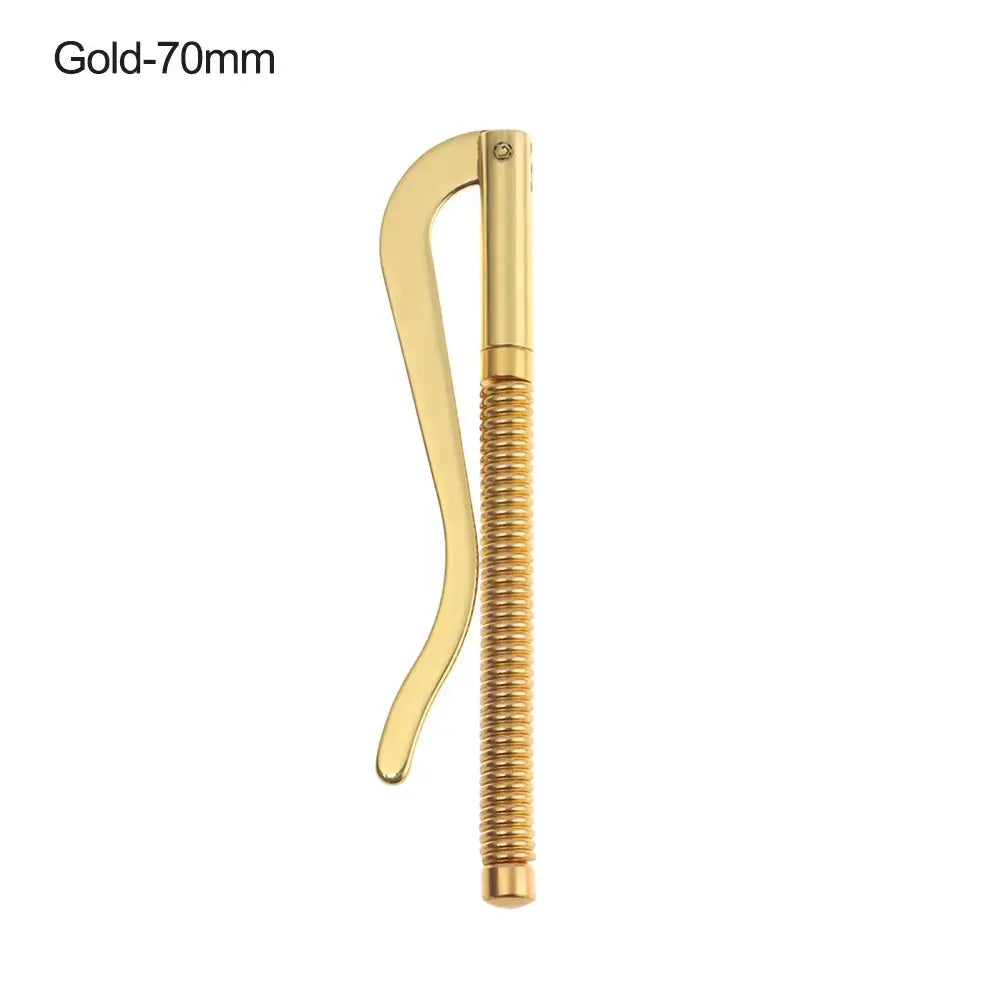 Gold 70mm metal money clip with spring coil and curved lever