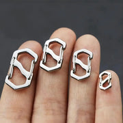 10pcs stainless steel S-type carabiner necklace clasps with lock, silver