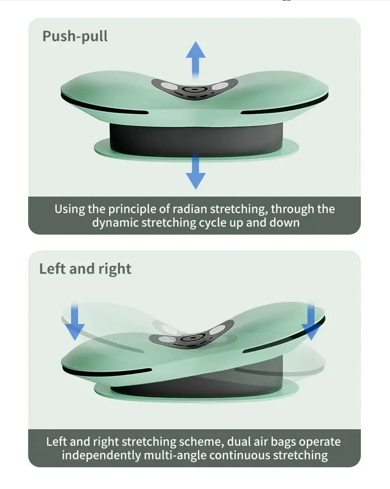 Waist massager by Simples Market in mint-green with air-lip stretch and dual up-down/left-right motion.