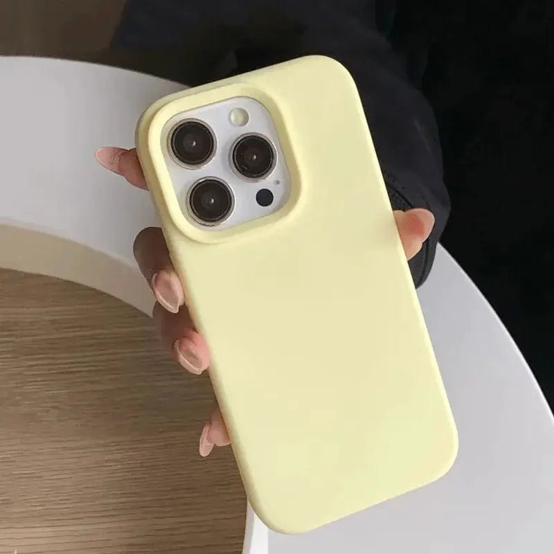 Dopamine Silicone Solid Color Phone Case For iPhone 11 Through 17 Pro Series Minimalist Durable Back Cover