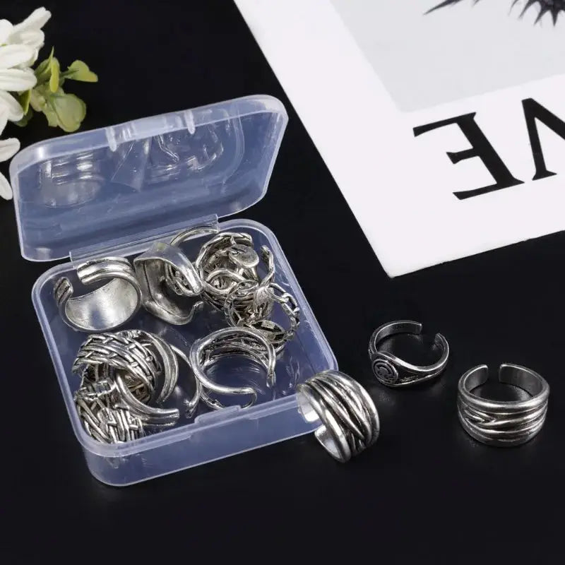 ClearView Transparent Plastic Storage Containers With Hinged Lids For Jewelry Crafts And Tabletop Organization