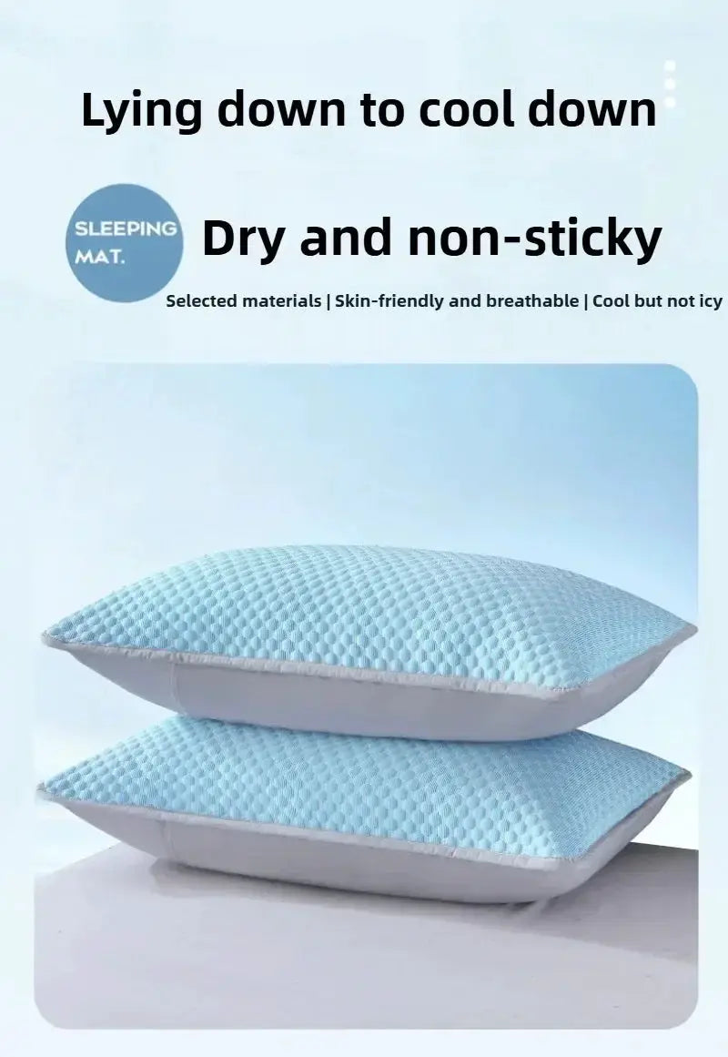 Simples Market summer cooling pillowcases, ice blue textured breathable fabric, 48x70cm, set of 2