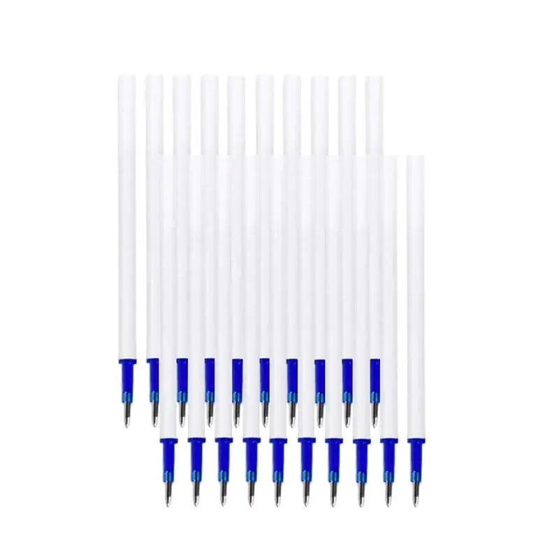 White-bodied 0.5mm retractable gel pens set with blue ink