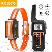 ROJECO 1000m Electric Dog Training Collar With Remote Control Waterproof Rechargeable Beep Vibration Shock 100 Levels