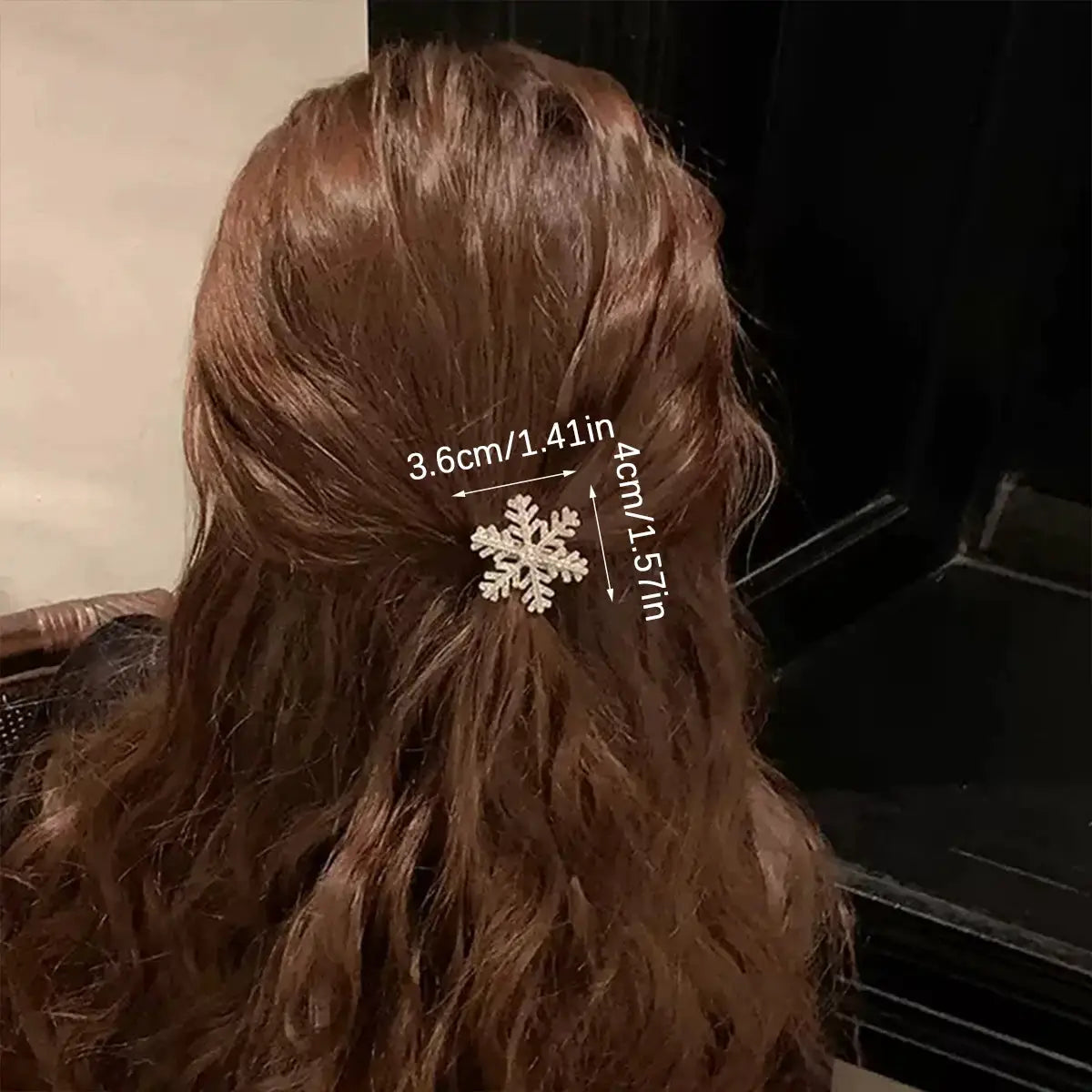 FrostFlair Glitter Snowflake Hair Clips 2 Pieces Festive Rhinestone Hair Accessories For Women