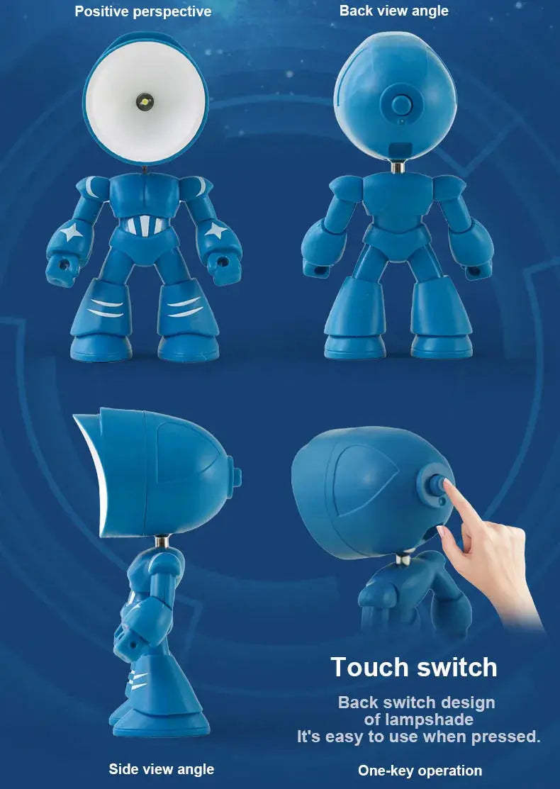 Simples Market blue mini night light LED cartoon hero police desk lamp with touch switch