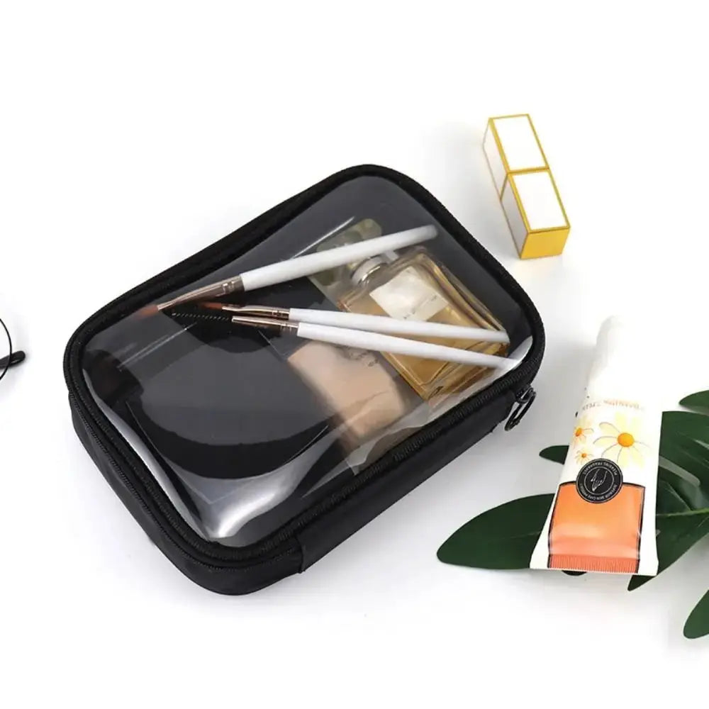 Transparent Travel Makeup Bag Zippered Waterproof Clear Cosmetic Organizer For Women Toiletries Kit