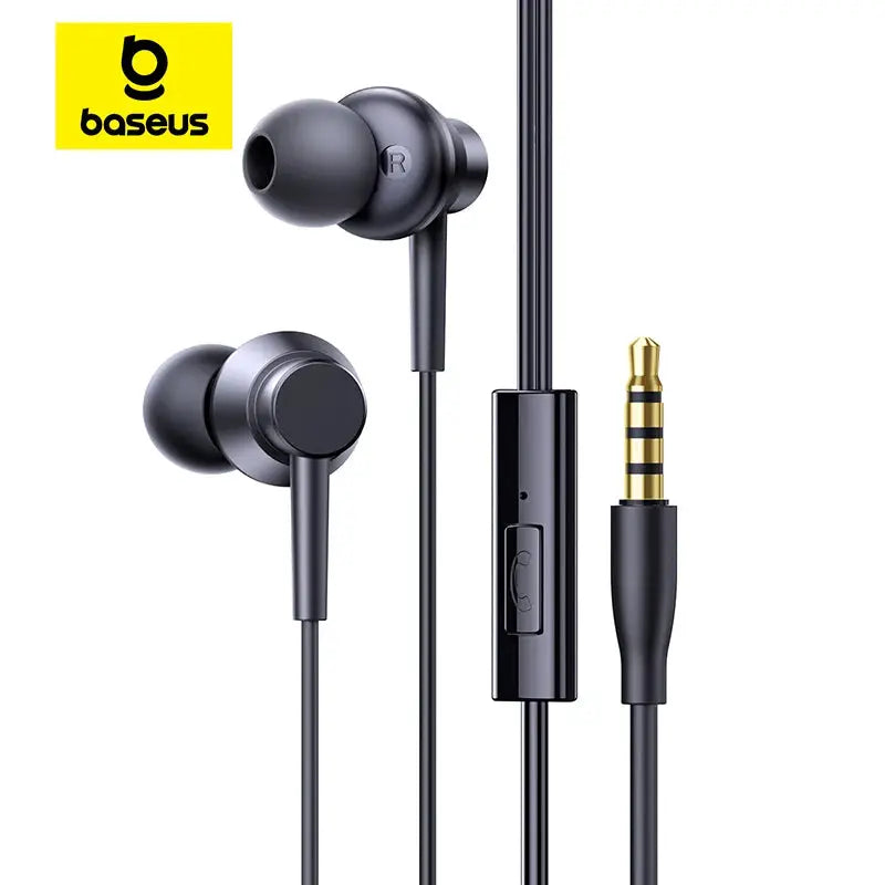 Baseus Encok CZ11 HZ11 Wired Earphones Type C 3.5mm Jack with Mic 10mm Driver Clear Sound and Bass