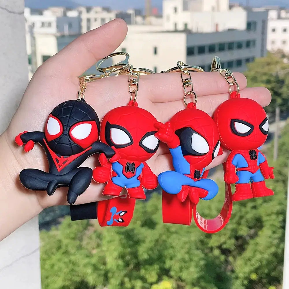 Marvel Spider Man Keychain 1 Pack or 4 Pack Avengers Cartoon Comics Key Ring Pendant Gift for Friends