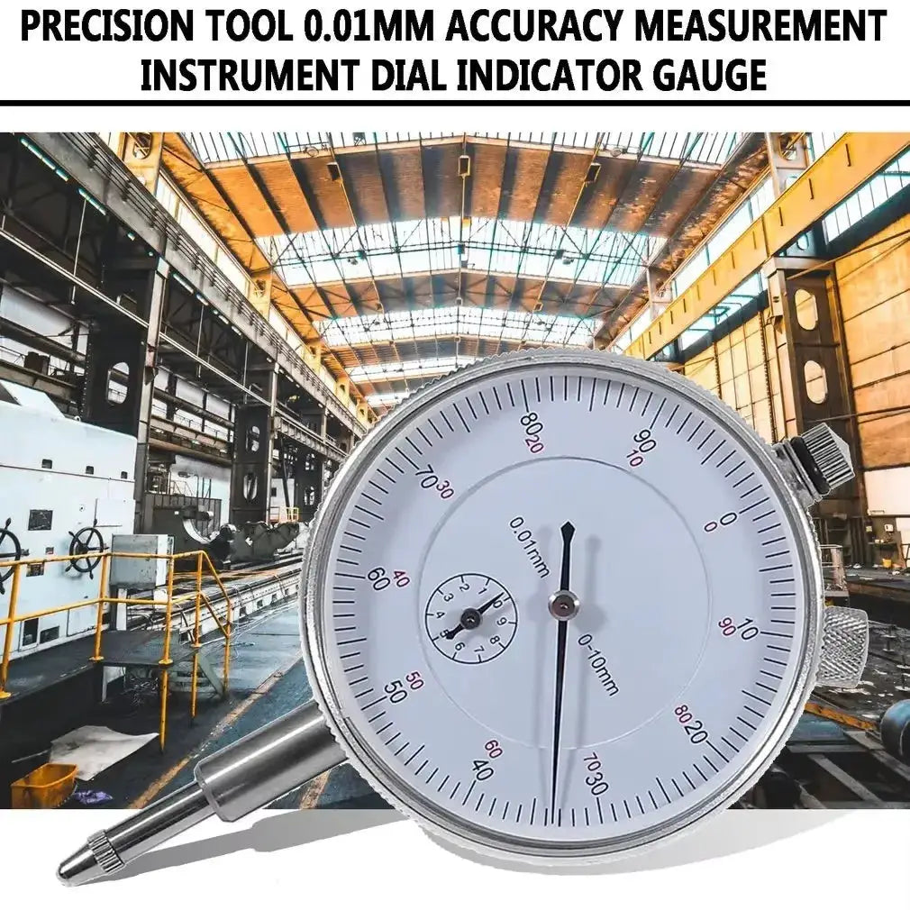 0 to 10mm Dial Indicator Gauge with 0.01mm Resolution for Precision Measurement in Woodworking and Metalworking
