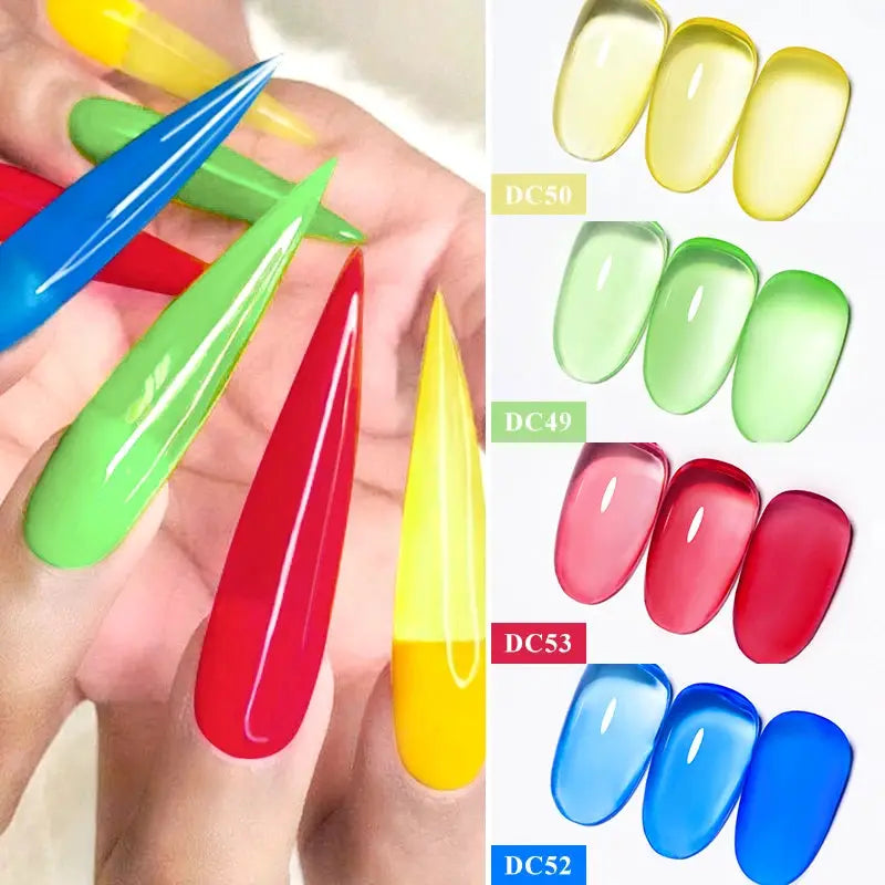 Simples Market MTSSII 6pc jelly glass gel nail polish set; soak-off UV gel in translucent colors