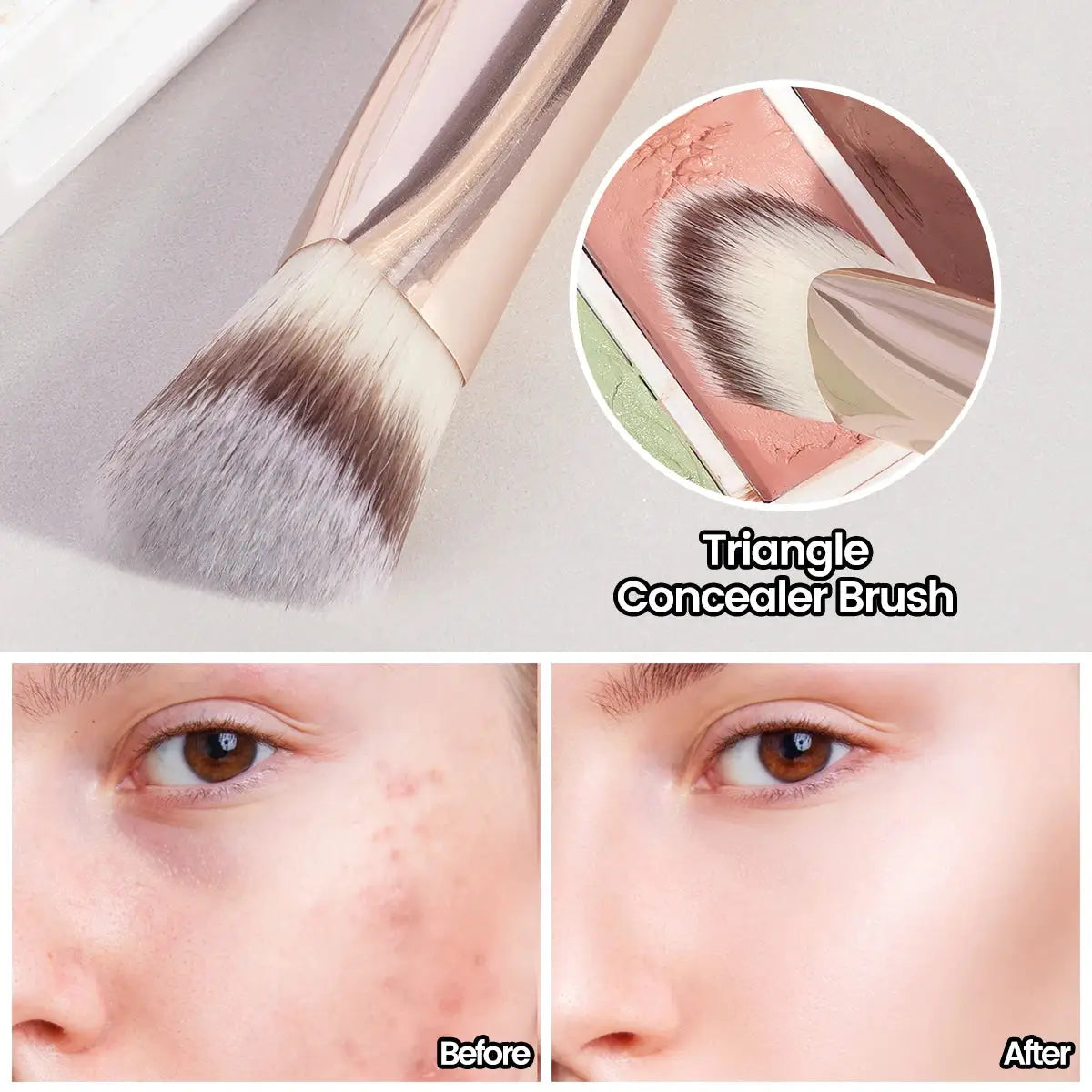 Maange Under Eye Concealer Brush Triangle Foundation Brush With Synthetic Hair For Seamless Blending Of Liquid Concealer