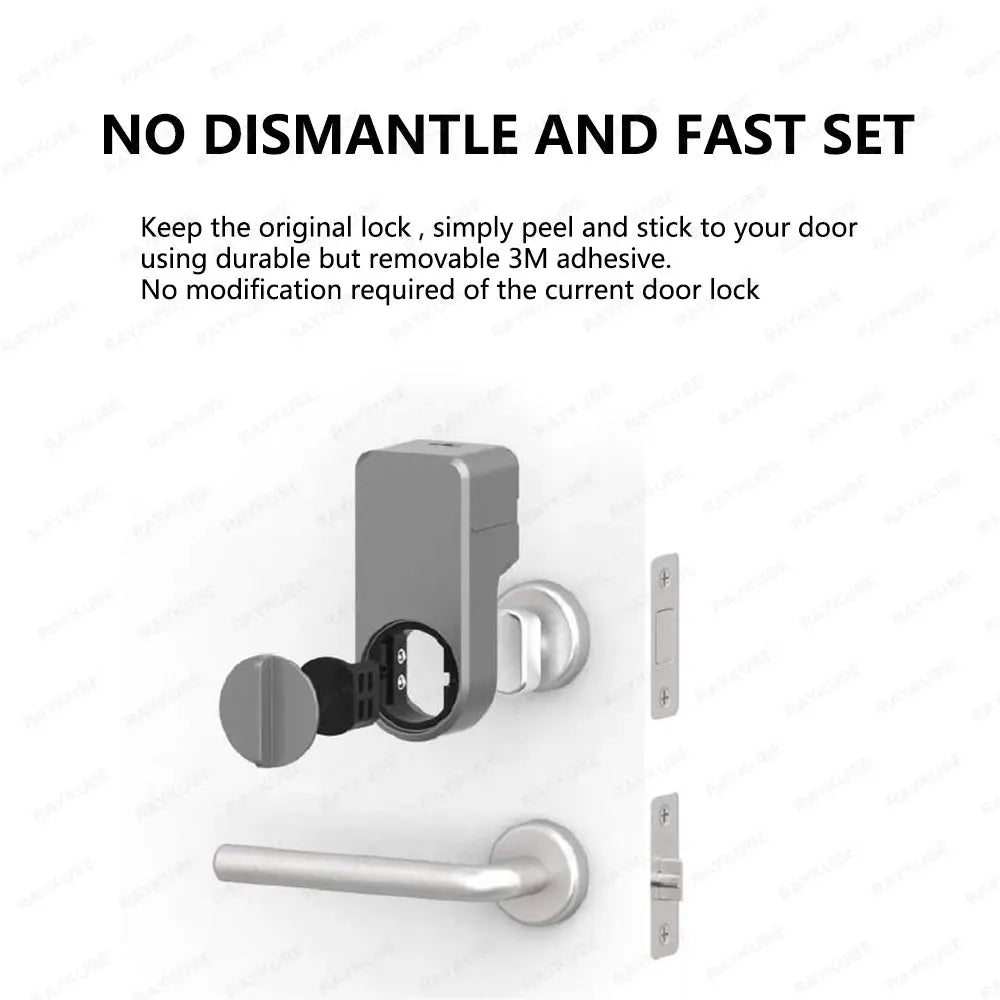 A1 Pro Bluetooth Smart Door Lock by Simples Market, silver finish with lever handle.