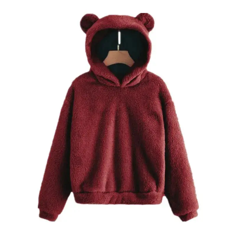 CozyNest Rabbit Ear Hoodie Sweatshirt For Women In Heavyweight Fleece Autumn Winter Warmth And Plush Comfort