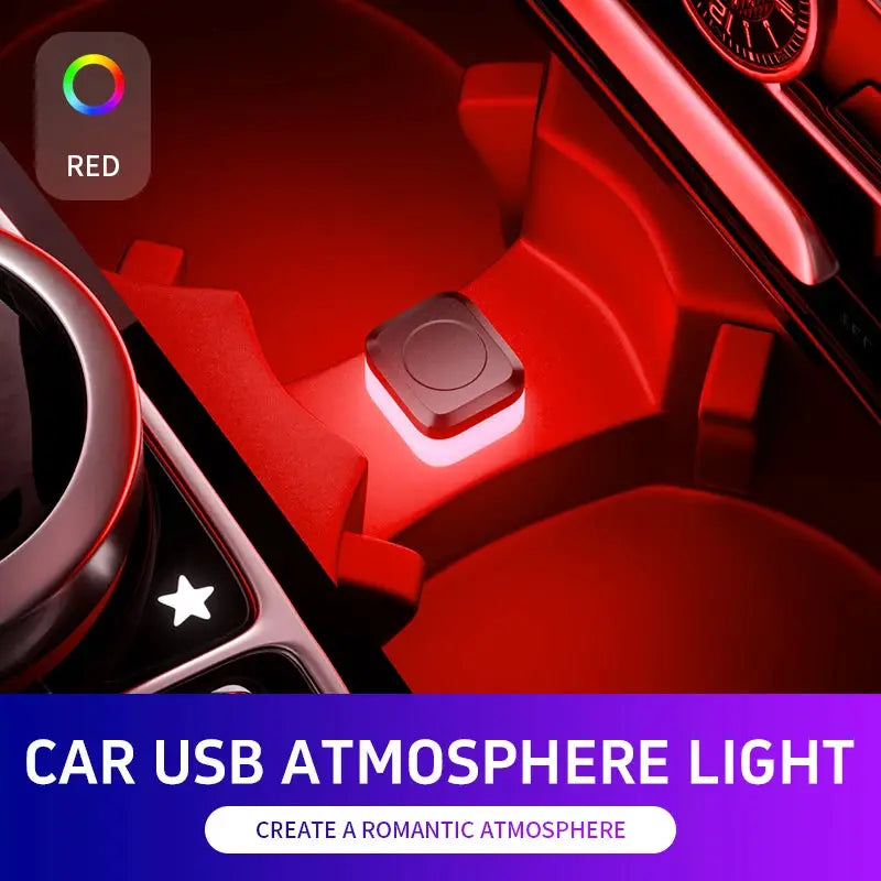 USB Car Interior Ambient Light LED Reading Lamp Decor Night Light Accent For Auto Interiors