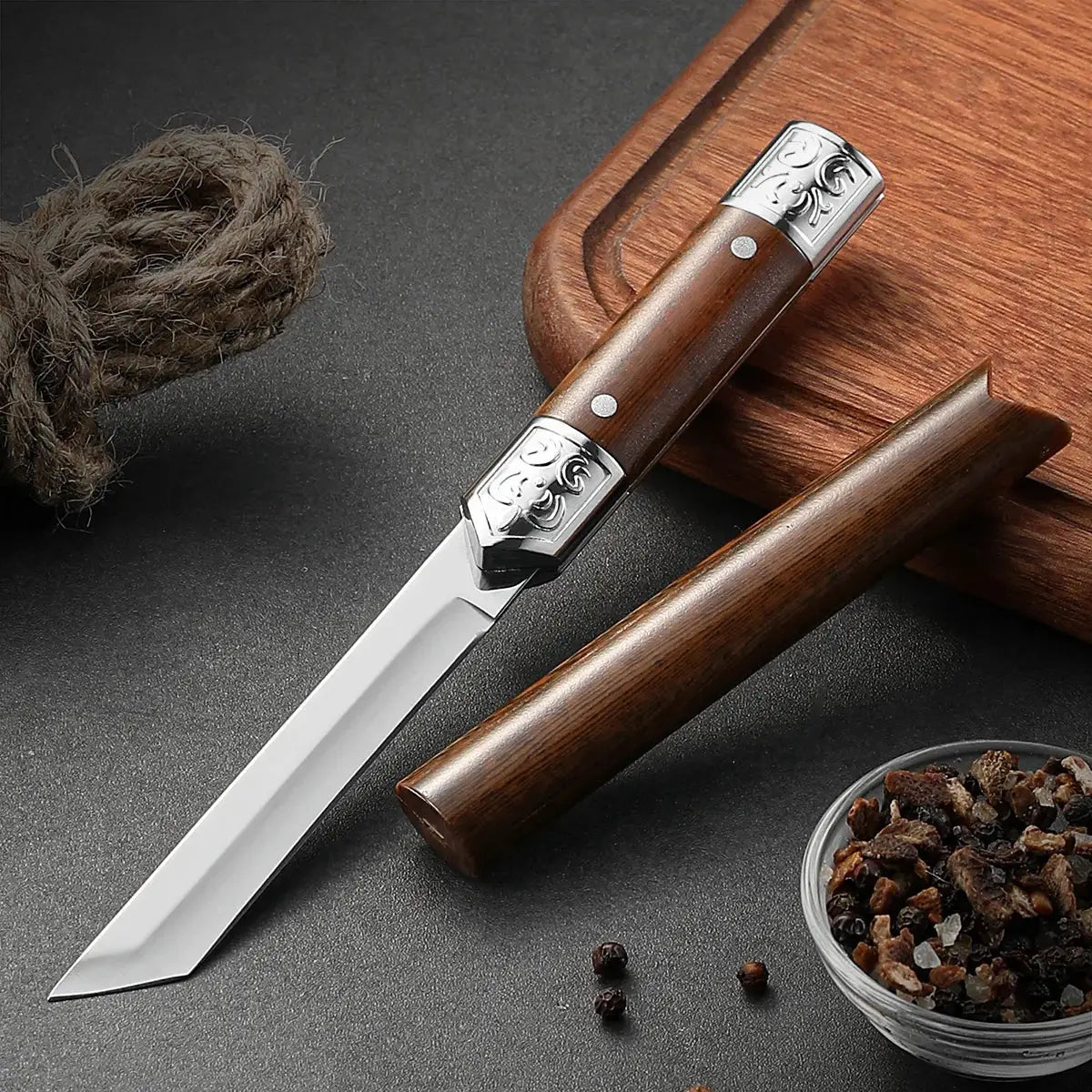 Shenjiu Fruit Knife Fixed Blade Portable Outdoor Small Kitchen Knife High Hardness Stainless Steel Sharp Edge