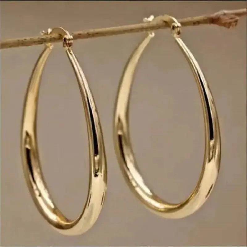 2 Piece Water Drop Earrings in 18K Gold Plated Copper for Women Minimalist Daily Wear